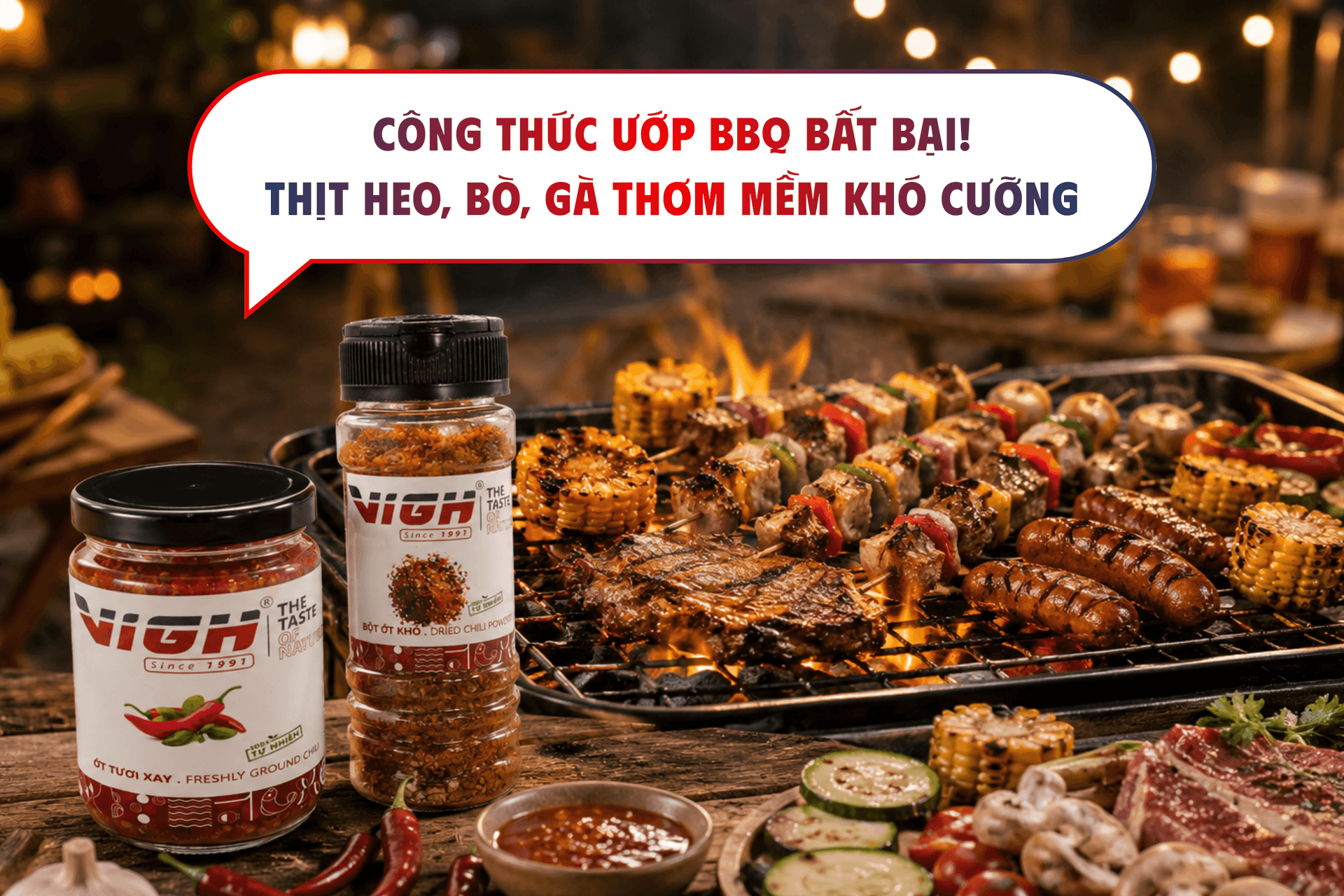 Cách ướp thịt nướng BBQ ngon: Tỷ lệ gia vị chuẩn cho thịt heo, bò, gà